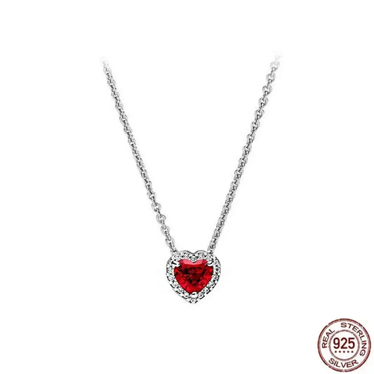 New classic 925 sterling silver dazzling round hearts pendant necklace fits design original charm beaded DIY exquisite gift